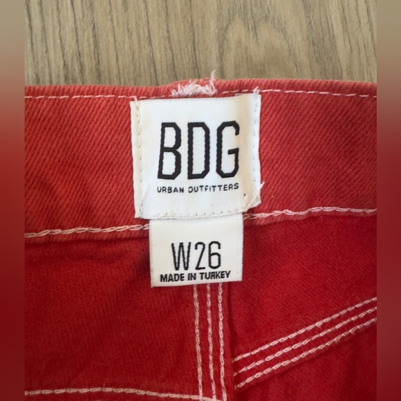 BDG Bold Red Denim Pants - Picture 5 of 9